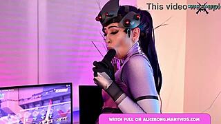 alicebong dives into anal double penetration in sexy overwatch cosplay session