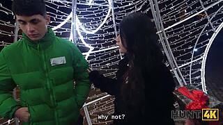 Rough hardcore cuckold watching with european girlfriend in christmas pov pickup