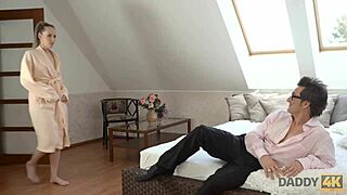 Old Man Gives Babe Intense Fuck After Shower With Hard Boner