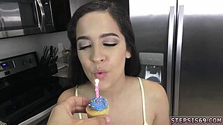 brunette teen loses anal virginity hd birthday style