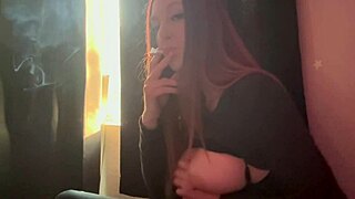 Artemisia Love's Seductive Dildo Solo While Smoking Fetish