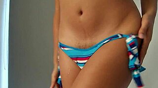 sexy asian trans in heels fishnets fingers ass on bed