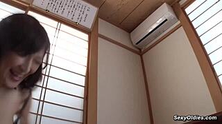 hairy japanese milf gags hard on cock i think uh