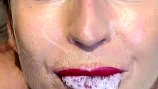 Julia North Moans in Shower Delivering Blowjob Cum Swallow and Ball Licking