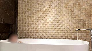 wanna join my bath time legs spread in luxury hotel?