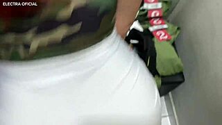 brazilian latina prostitute sneaks into my fitting room for sloppy suck