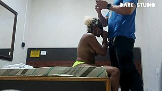 Gym brunette rides friend's thick cock wildly homemade