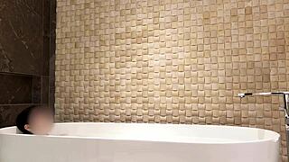 wanna join my bath time legs spread in luxury hotel?