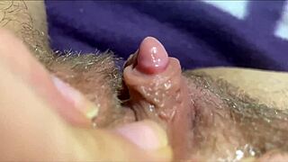 closeup of big clit pulsing through intense orgasm