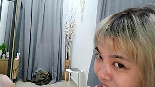 i surprise indonesian wife with lingerie she blows me but skips swallow