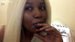 blonde brat hazelnut craves that thick ebony thrill