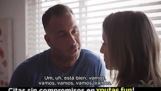 cute glasses girl with big tits loves spanish sub creampie pounding