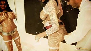 Two Brunette Babes Crave Facial Cumshots on Faces