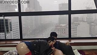 voyeur milf kitty's big ass fucked bareback in window for all 😈