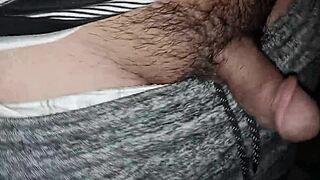 wanna see my hairy cock handjob end in hot creampie?