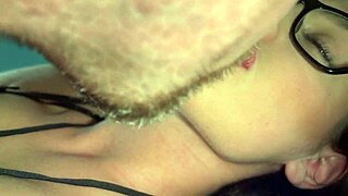 Girlfriend Asandra's first bite cunilingus closeup tongue on pussy leads to deepthroat orgasm pov