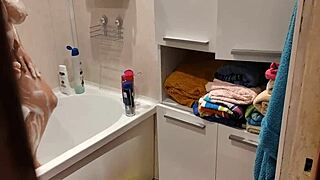 Caught her naked in the bathroom showering