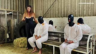 dominatrix mistress april binds whore for garden assfucking