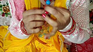 Desi maid gives dirty talk blowjob first time fuck