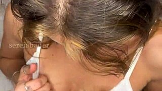 loira's blue eyes sparkle while fingering her tight latina pussy solo