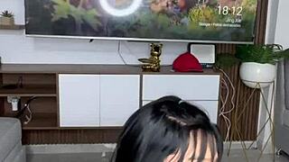 beautiful latina babe toys her big ass with dildos cutie style