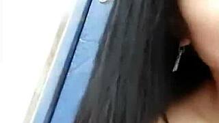 Chinese babe seduces two studs in stockings anal 3some