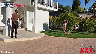 Mena Carlisle rides Isiah Maxwell's monster black pool cock!