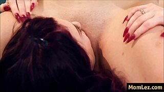 stepmom relaxes as women lick pussy in lesbian chores scene