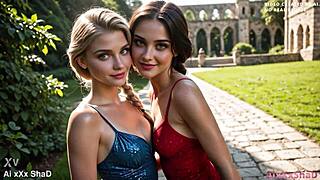 threesome fills elsa and friend's pussies with cum face blasts