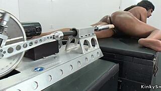 Busty Shaved Ebony Solo Squirts On Sybian Machine Anal Insertion