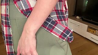 caught my milky tits bouncing while showing ass in yoga horny amateur