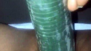 why does kissesxxx fuck cucumber outdoors squirting wildly