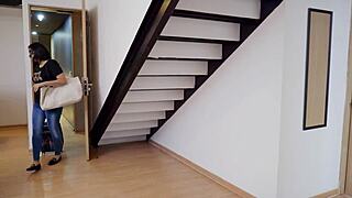 he catches her in lingerie and they masturbate together