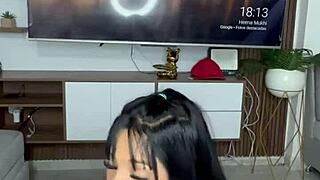 beautiful latina babe toys her big ass with dildos cutie style