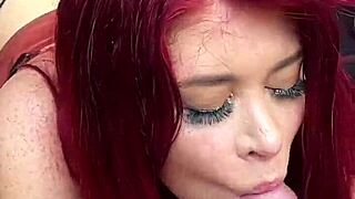 petite redhead slut rides rough to facial cumshot orgasm