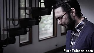 18yo petite teen bent over doggystyle for intense fetish drilling and facial finish.