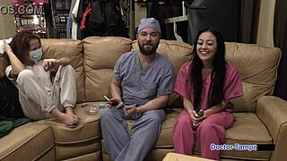 dr tampa gives blaire celeste pierced nipple exam spreads shaved pussy wide