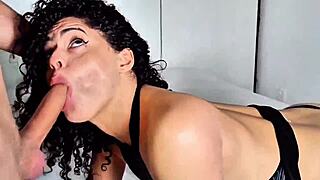 Brazilian brunette's huge ass takes full anal pounding