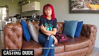 in this fake interview big cock stretches my petite redhead latina teen hole