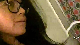hotel room selfies tease brunette milf's saggy tits