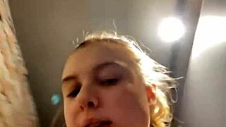 Blonde BBW squirts wildly during extreme public gym fuck closeup