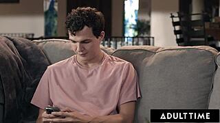 Lexi Luna squirms as remote vibrator buzzes her milf pussy during rough ride