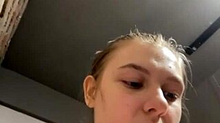 Blonde BBW squirts wildly during extreme public gym fuck closeup