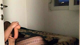 Caught Curvy Teen Moaning with Monster Dildo in Tight Pussy