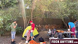 three boys freeuse hot camper chick group fuck