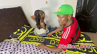 skinny ebony teen moans as big black cock creampies her tight pussy