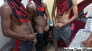 crossdressing transsexual dives into wild fan orgy frenzy