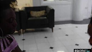 bbc ravages moaning black milf's mouth and dripping pussy mercilessly