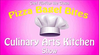 flipflop pizza bagel bites kitchen flip flop food fetish clown show