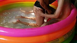 Wild pool sex after she slurps my thick cock!